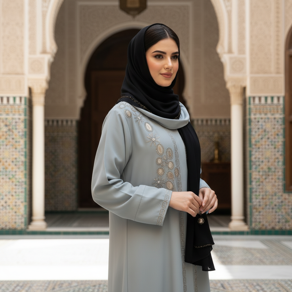 Fancy Embroidered Abaya – Luxury Modest Wear